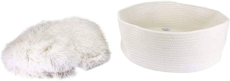 MIDLEE ROUND ROPE CAT OR SMALL DOG BED WITH PILLOW INSERT