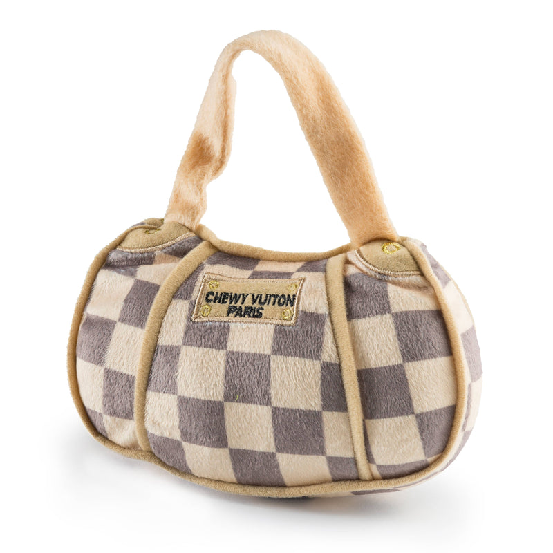 CHEWY VUITON CHECKER HANDBAG TOY - (XL)