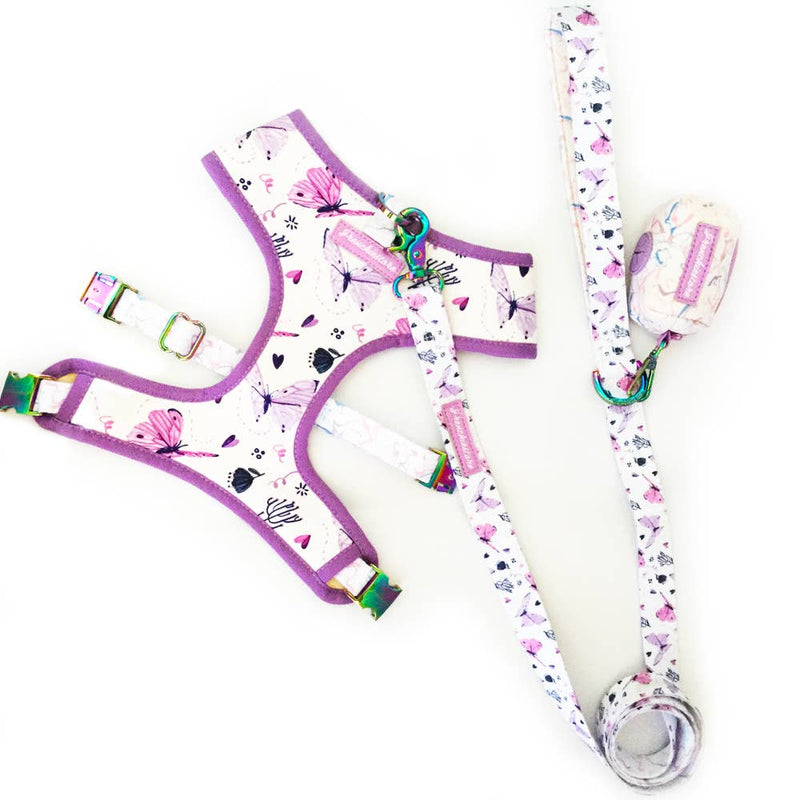 DOG PET REVERSIBLE HEALTH HARNESS - MAGICAL BUTTERFLY