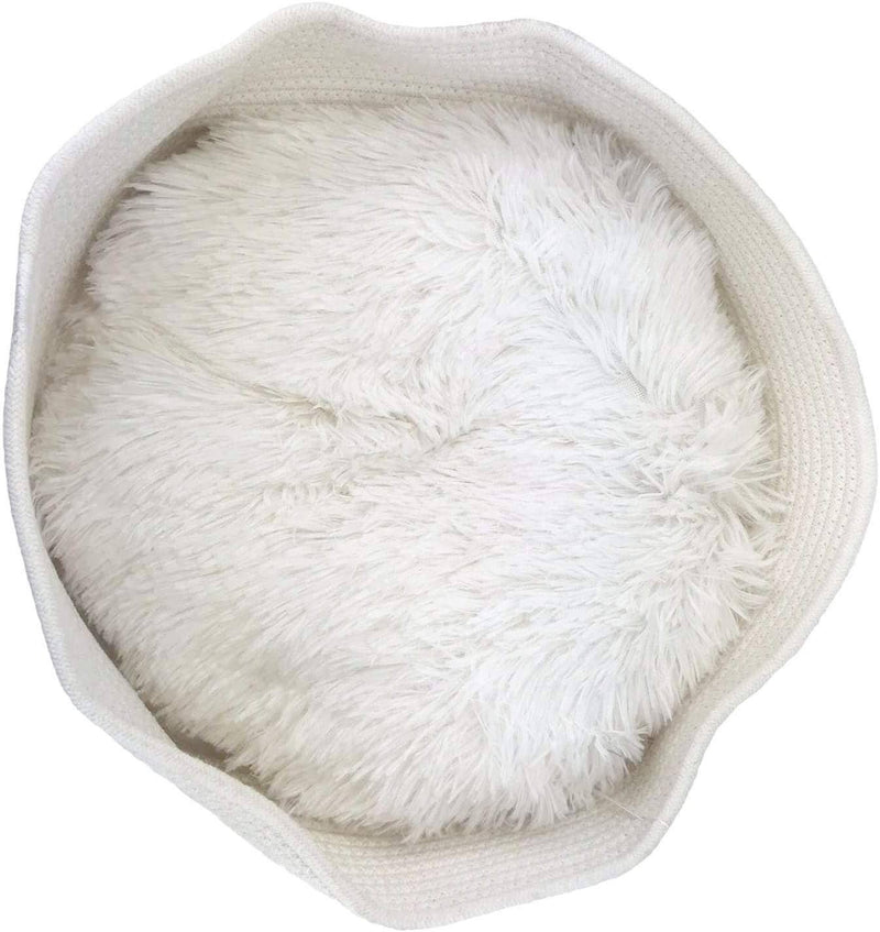 MIDLEE ROUND ROPE CAT OR SMALL DOG BED WITH PILLOW INSERT