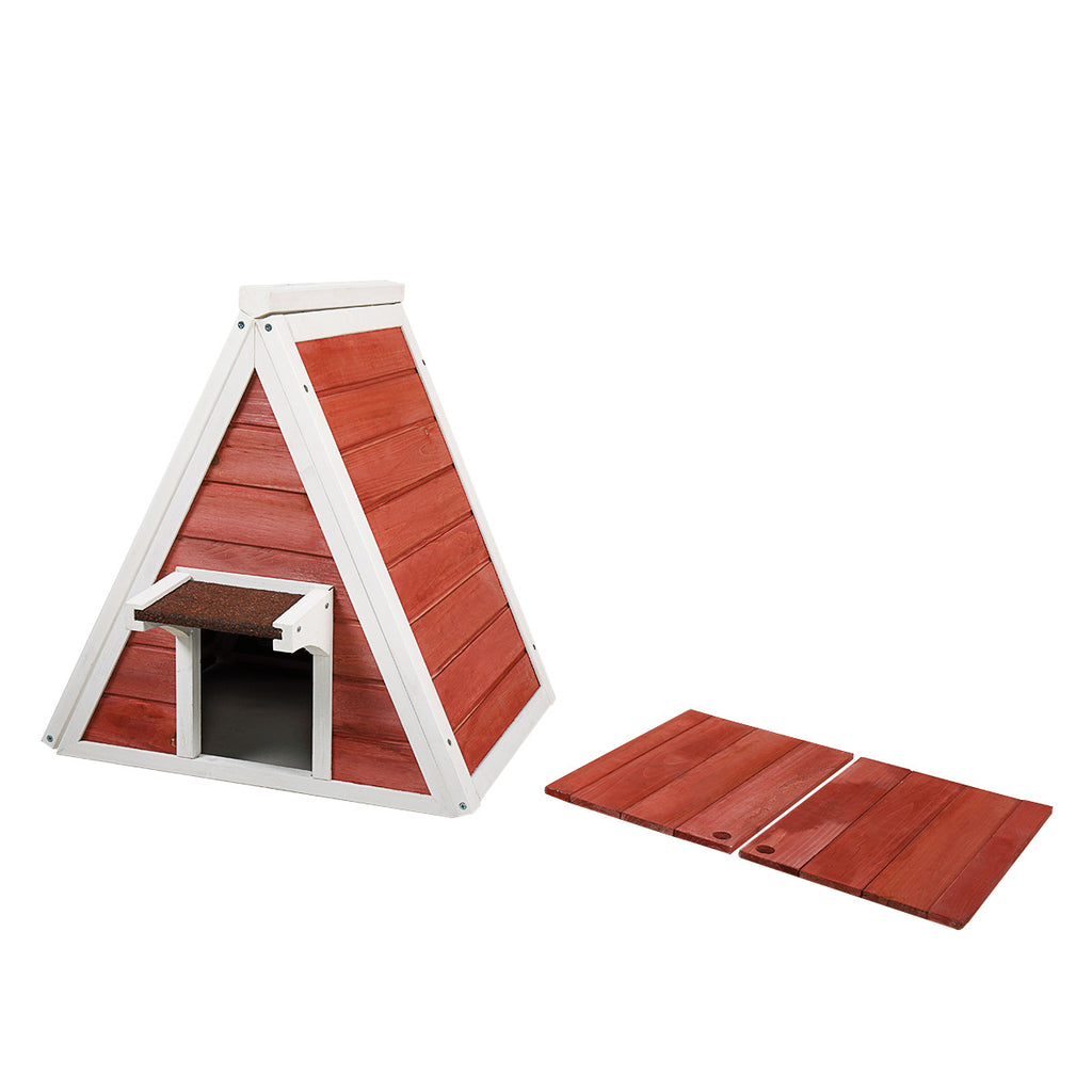 TRIANGLE CAT HOUSE WITH ESCAPE DOOR FOR ALL CATS